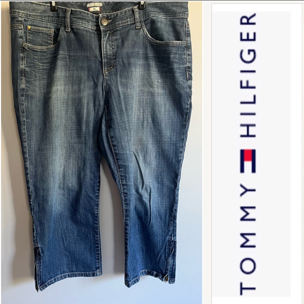 Tommy Hilfiger zipper crop jeans size 16